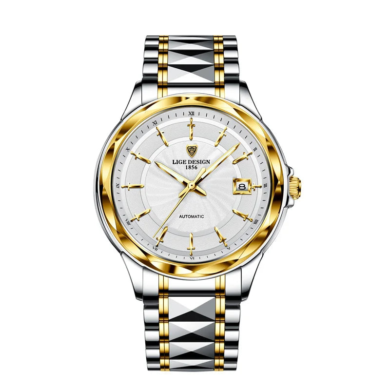 LIGE Gold Watch Men Luxury Mechanical Watch