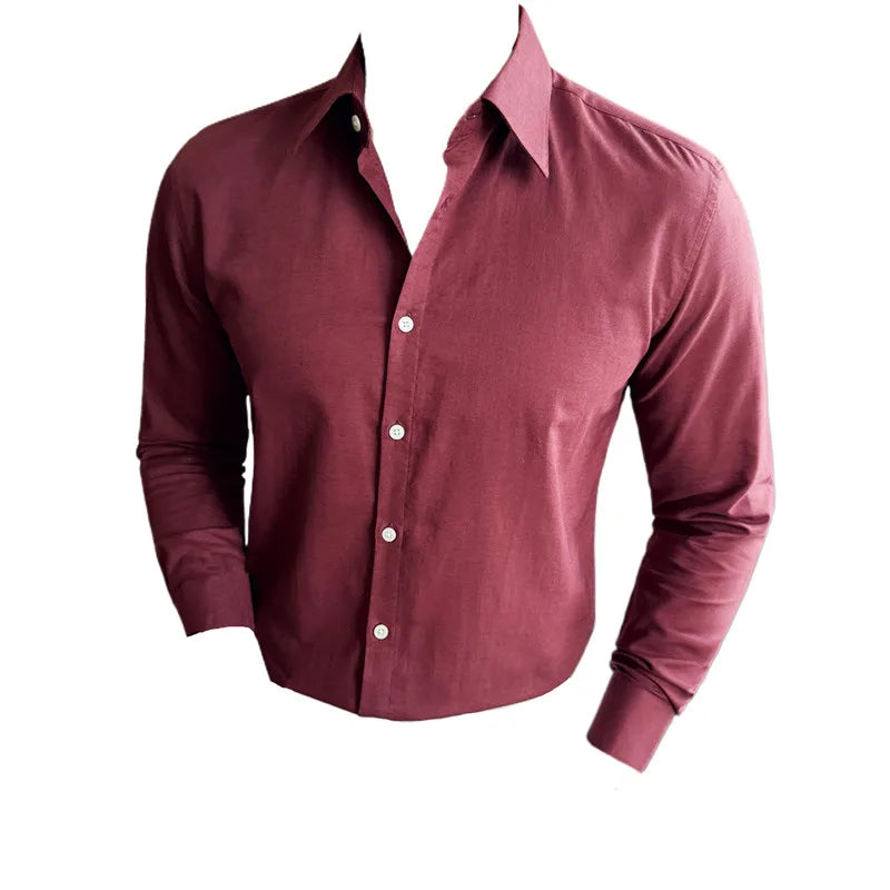 Luxury Cotton & Linen Men’s Shirt: Slim Fit, Breathable, Vintage, 4XL