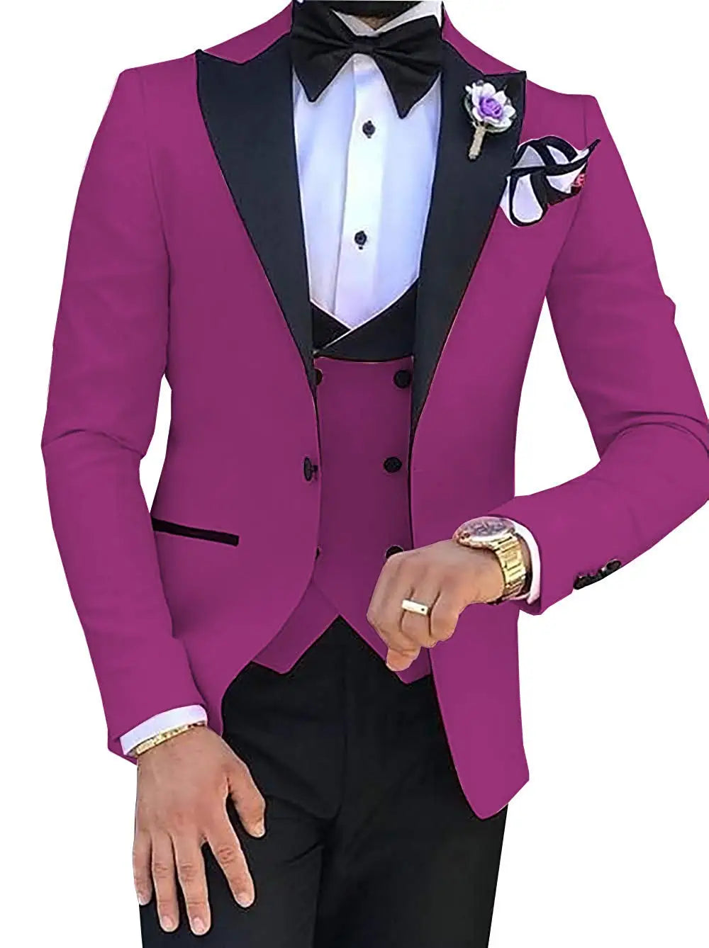 Men Suit Terno Masculino (Jacket+Pant+Vest)