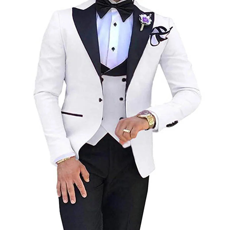 Men Suit Terno Masculino (Jacket+Pant+Vest)