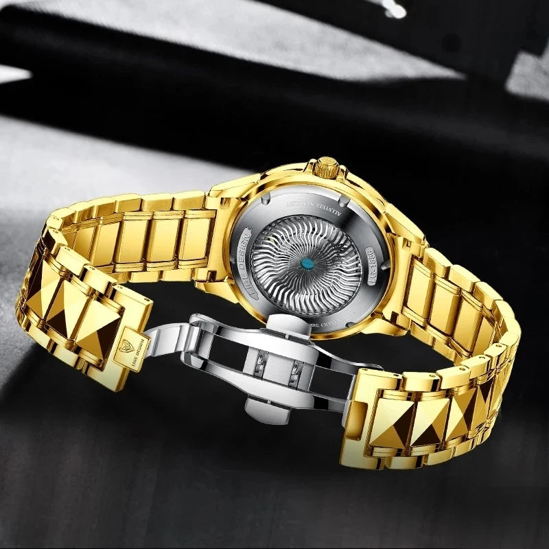 LIGE Gold Watch Men Luxury Mechanical Watch